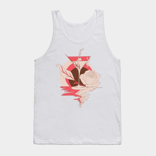 Pink Tan Martini and Rose Tank Top by kenallouis